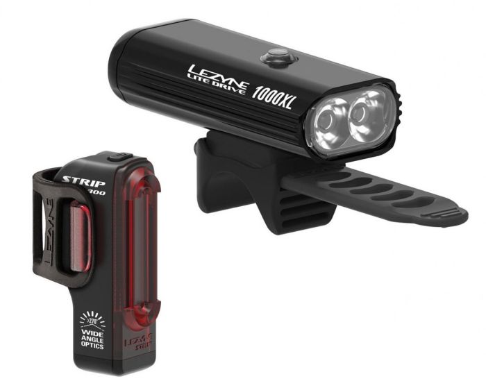 Комплект світла Lezyne LITE DRIVE 1000XL / STRIP PRO PAIR Чорний 1000/300 люменів Y13