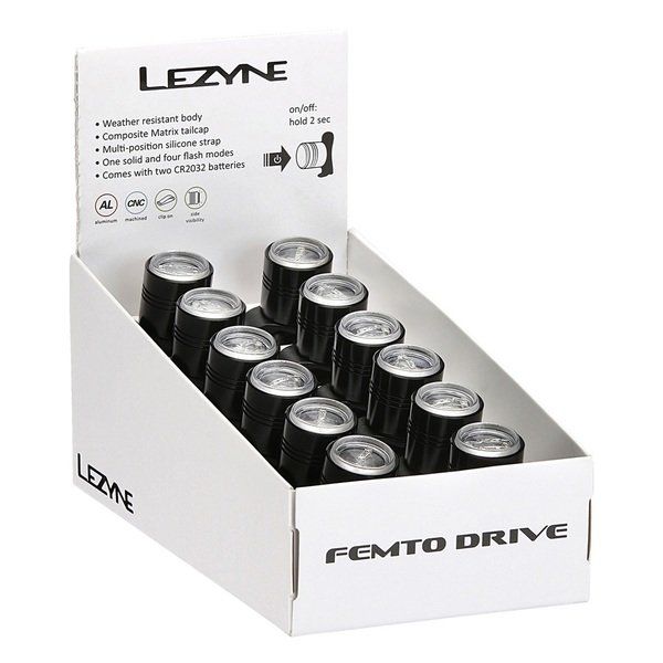 Набір переднього світла Lezyne FEMTO DRIVE BOX SET FRONT 12 штук Чорний 15 люменів Y10