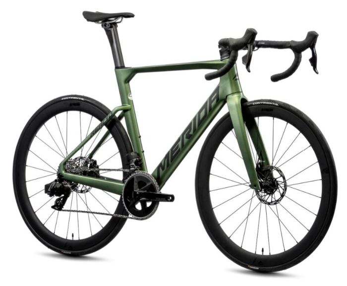 Велосипед шосе 28" MERIDA REACTO 7000 Silk Fog Green Black